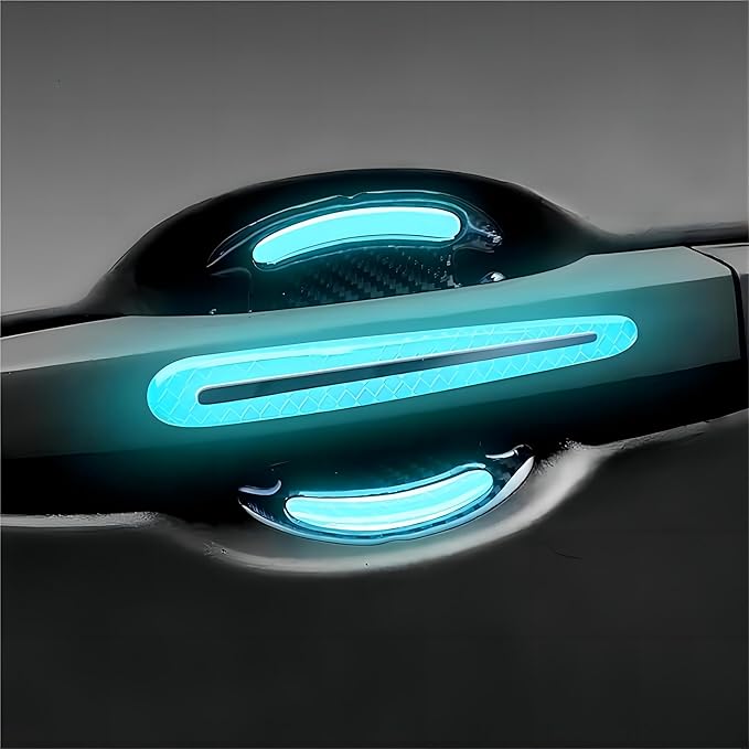 Car Door Protector-Door Handle Shielding Film, Door Dampening Pads, and Door Corner Guards for All Car Models - Noise Reduction & Anti-Scratch Solution (Blue)