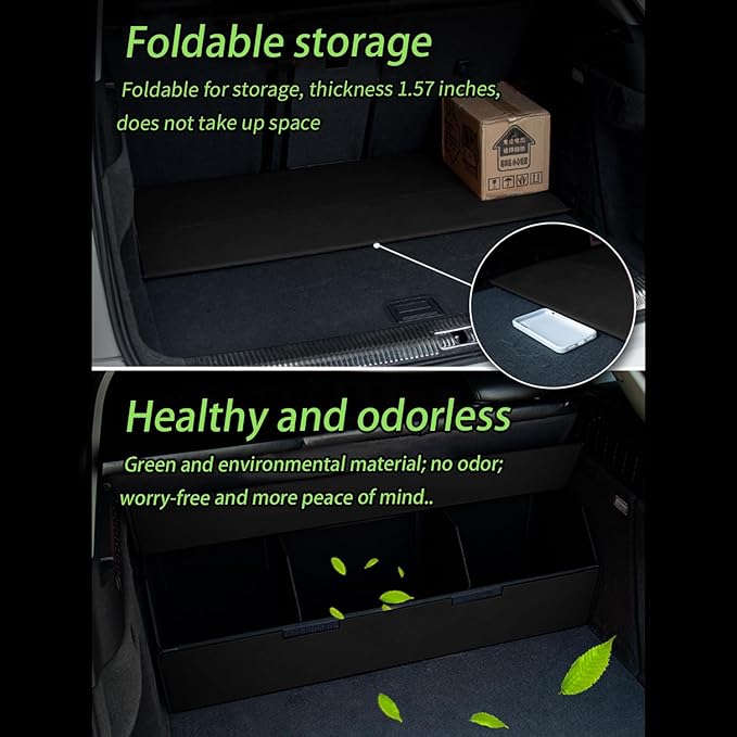 RAHALOY Trunk Organizer for Toyota RAV4 – Custom Fit Suede Cargo Storage Box, Foldable Multi-Compartment SUV Organizer for Road Trips, Groceries, Sports Equipment & Emergency Kits, 38.6"x11"x11"