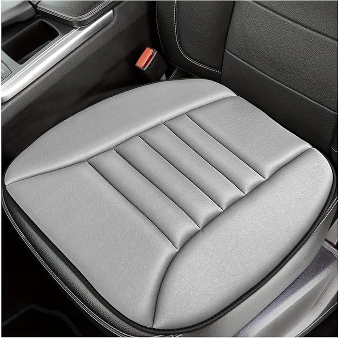 Sun Walker Car Seat Cushion, 1.2" Thick Memory Foam Auto Seat Protector Pressure Relief Pad, Nonslip Bottom Mat Comfort Driving Seats Cover for Truck SUV Sedan, Car Accessories (Gray)