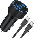 for iPhone 17/16/15 Pro Max Car Charger, 67W 3-Port Fast USB C Car Charger Power Cigarette Lighter Adapter with 3FT USB C to C Cable for iPhone 17/17 Pro/Air/17e/16/15 Pro Max/Plus/16e, iPad