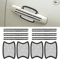 10PCS Bling Car Door Handle Protector, Crystal Rhinestone Anti-Scratch Car Bowl Decoration Sticker Decal, Universal Auto Exterior Door Protective Covers Accessories for Women (Black/White)
