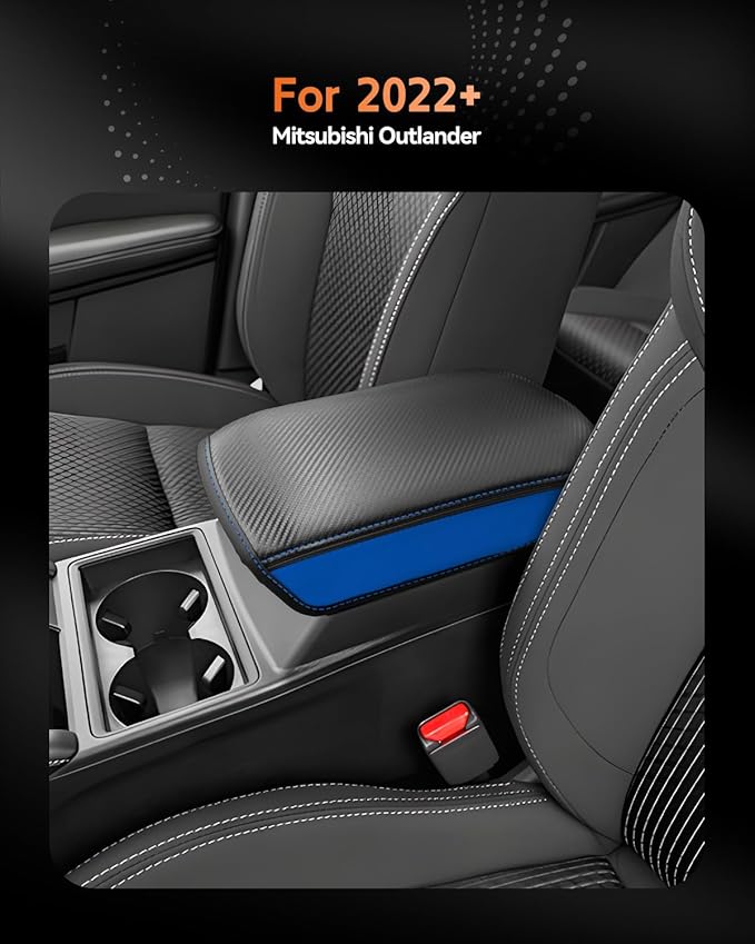 CDEFG for Mitsubishi Outlander 2022 2023 2024 2025 SE, Black Edition, SEL Car Armrest Cover, Center Console Protector Pad Arm Rest Box Cushion Mat Interior Accessories (Not for Outlander Sport)