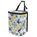 Lemon Square Print Car Accessories Back Seat Multipurpose Car Trash Can with Lid, Leak Proof Waterproof Hanging Cars Garbage Can for Road Trip Travel