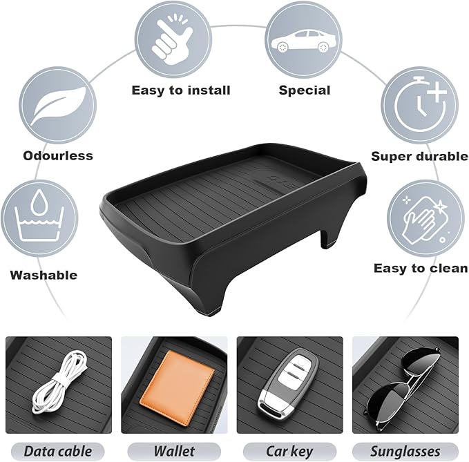 SKTU for 2020-2026 VW ID.4 Dashboard Storage Box for 2020-2026 Volkswagen ID.4/2020-2024 Audi A4/2021-2024 Audi Q5 Dashboard Organizer 2024 2025 2026 ID.4 Accessories 2024 Q5 Accessories-Durable