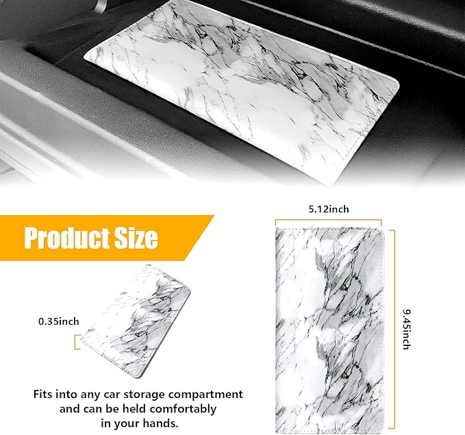 Kewucn Car Registration and Insurance Holder, Leather Auto Glove Box Organizer with Magnetic Shut, Vehicle Compartment Accessories Case for Cards, Driver License & Essential Documents