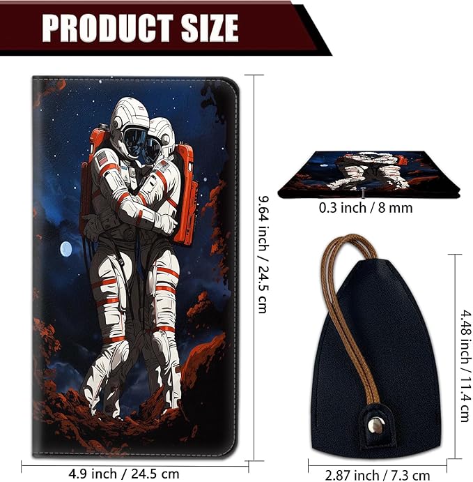 Yuxcfhjfe Car Registration and Insurance Holder, PU Leather Auto Document Holder for Men&Women, Vehicle Glove Box Compartment Organizer with Magnetic Shut for Driver's License, Astronaut Hug Pattern