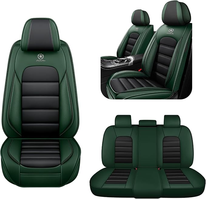 AREKA 5 Seat Covers for Subaru Crosstrek 2016-2026 Breathable Car Seat Covers,Anti-Slip Waterproof Car Seat Protectors with Airbag,Automotive Vehicle Cushion with Storage Pockets (Standard,Green)