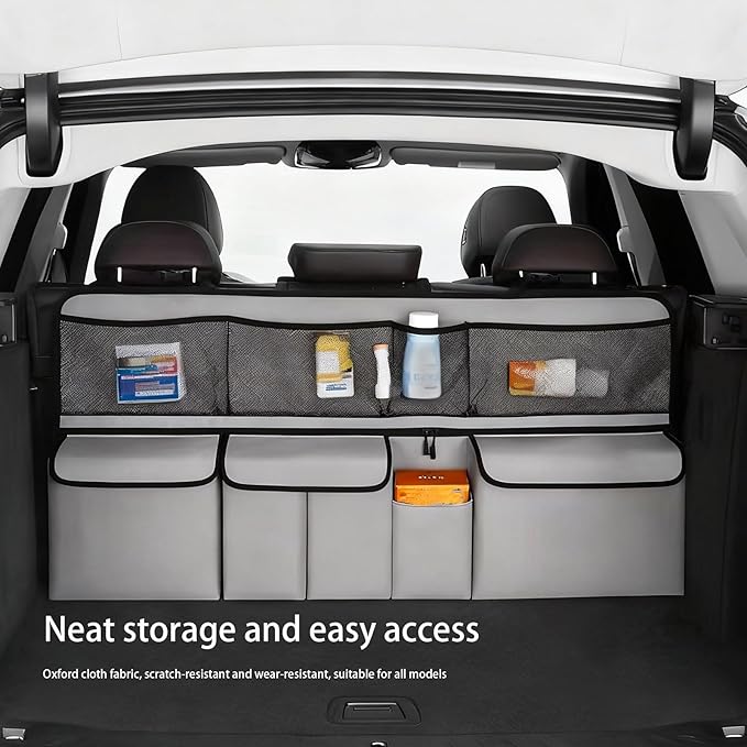 QIANKUNBAG Car Trunk Organizer, LARGE CAPACITY Car Storage Bag with 9 Pockets, 9X Upgraded Trunk Storage Organizer for Car, SUV, Truck, MPV