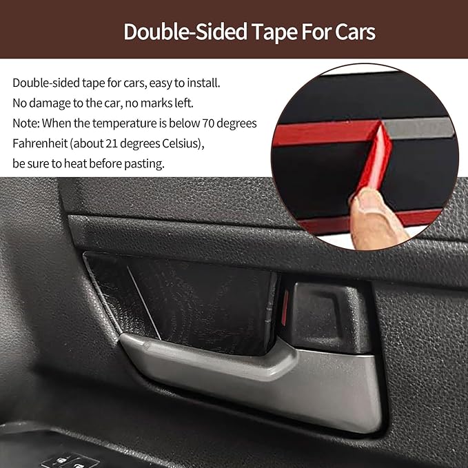 HAISASLLAY Car Inner Door Handle Bowl Cover Trim Compatible with Toyota New 4Runner 6th Gen. 2025 2026+, ABS Scratch Protector, Interior Accessories 4PCS, Black Wood Pattern