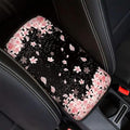 GLENLCWE Pink Cherry Blossom Print Car Armrest Cover Pad for SUV Truck Comfort Center Console Armrest Cushion Protector for Women Men