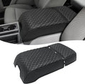 KBH Center Console Armrest Cover for Ford F250 F350 F450 F550 2017-2022, F150 2015-2020, Expedition 2018-2024, Bucket Seat, PU Leather Cushion Pad, Black (Armrest & Cup Holder Cover Set)