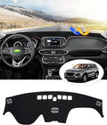 CARTIST Dashboard Cover Custom Fit for Hyundai Santa Fe 2019 2020 2021 2022 2023 Accessories Dash Cover Mat Pad Black （Without HUD）