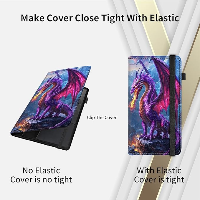 RAUEDWDJS Car Registration and Insurance Holder,Leather Vehicle Glove Box Organizer Wallet Case for Driver's License,ID Key Information Cards-Fire-breathing Dragon