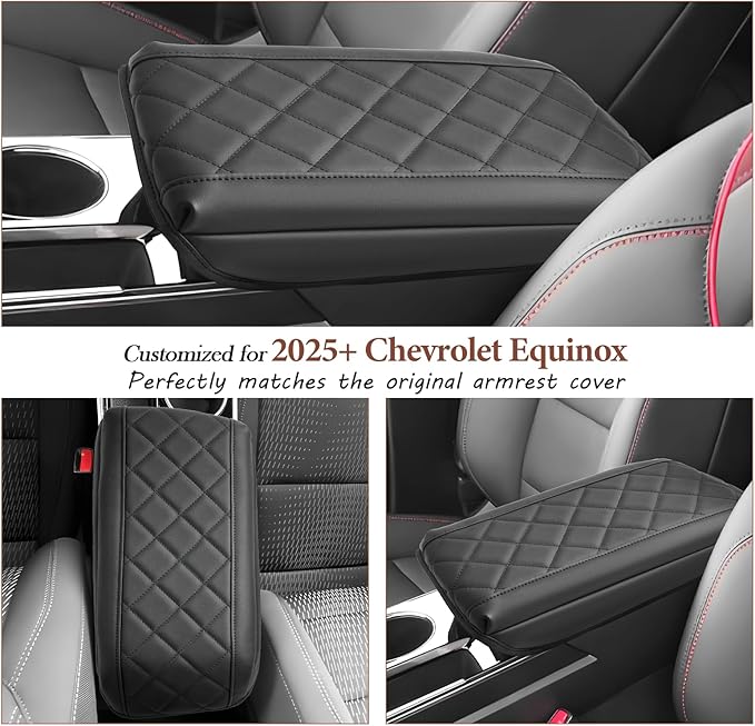 SKTU 2025 2026 Chevy Equinox Accessories Center Console Cover for 2025 2026 Chevrolet Equinox (LT/ACTIV/RS) Armrest Cover 2025 2026 Equinox Armrest Pad 2025 2026 Chevy Equinox Center Console Cushion