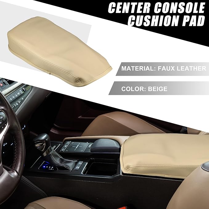 Car Center Console Pad Waterproof Armrest Seat Box Cover Protector for Lexus ES330 ES350 2005-2009 Beige