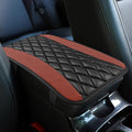 Car Center Console Cushion Pad, Armrest Cover for Car, Leather Waterproof Armrest Seat Box Cover, Auto Accessories Comfortable Arm Rest Box Cushion Pad for Most Vehicles (Coffee)