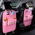 Tbest Car Backseat Organizer Storage Bag Dirt Kick Proof Easy Cleaning Convenient Practical Protector Felt Material Universal Fit for Most Cars (Roseate)