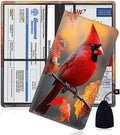 Car Document Holder with Magnetic Shut, Car Registration and Insurance Card Holder, Vehicle Glove Box Organizer Documents, Driver License Auto Paperwork Organizer Wallet,Red Cardinal In Fallen Leaves