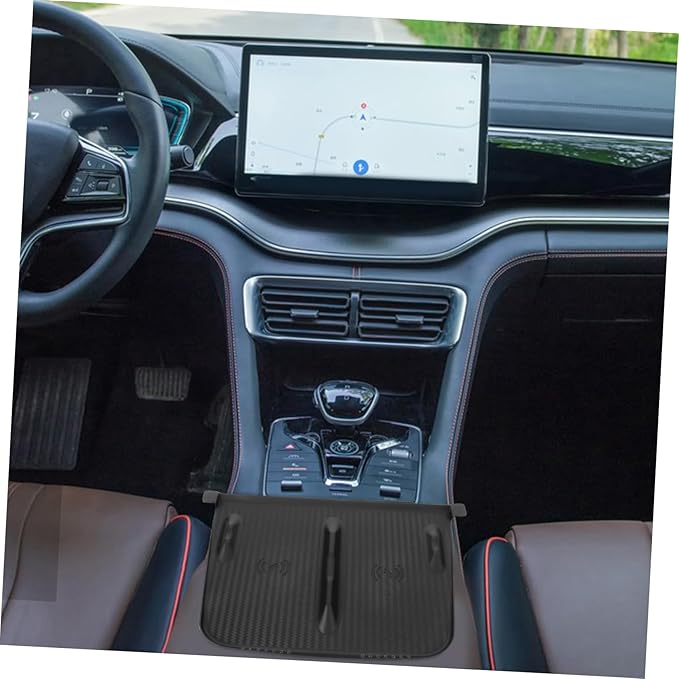 IMIKEYA Center Console Wireless Charger Mat Slip Silicone Pad for Model y Quick Installation Compatible Induction Charging Elegant Design for Car Accessories