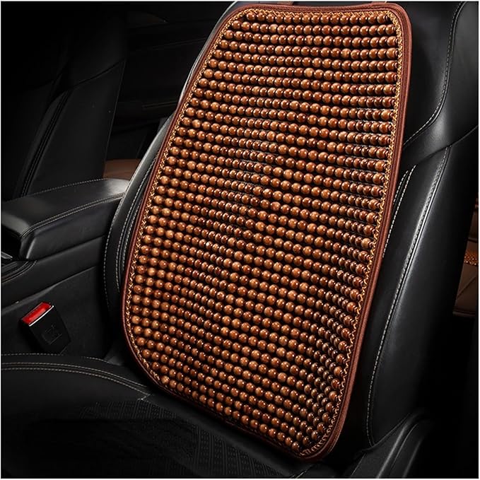 Car Seat Chair Back Cushion for Hyundai Tucson 2015 2016 2017 2018 2019 2020, Wooden Beads Ventilate Mesh Lumbar Brace Strong Durable Relieve Fatigue Summer Interior Accessories,A-Backrest