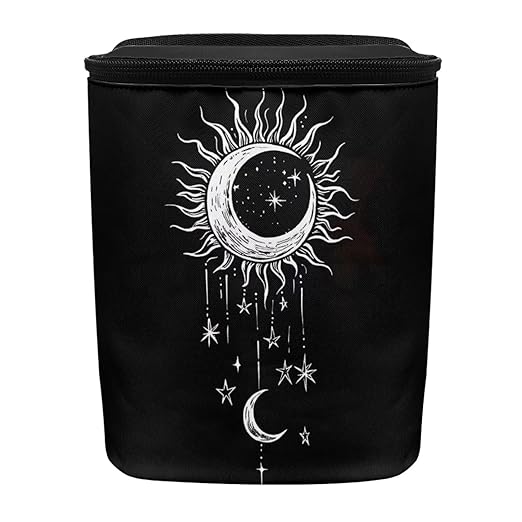 DISNIMO Galaxy Sun Moon Car Trash Can with Lid, Car Accessories Leak-Proof Waterproof Car Garbage Bin Collapsible Portable Car Storage Organizer Trash Bag for Car SUV Trucks