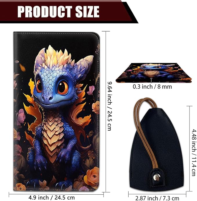 Yuxcfhjfe Car Registration and Insurance Holder, PU Leather Auto Document Holder for Men&Women, Vehicle Glove Box Compartment Organizer with Magnetic Shut for Driver's License, Baby Dragon Pattern