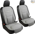 Gripure Car Seat Cover Protector for Front Seats – Waterproof, Breathable Faux Nappa Leather, Airbag Compatible, Dual Support for Waist & Legs, Universal Fit for Sedans, SUVs, Pickups (2pcs, Gray)
