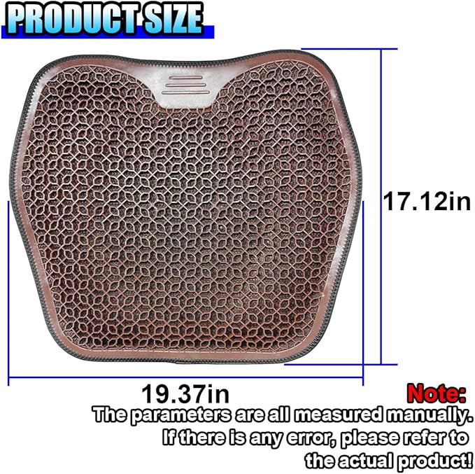 Gel Car Seat Cushion, Cooling Breathable Car Driving Seat Protector Cover, Comfortable Anti-Slip Chair Cushion Pad, Universal Automotive Interior Accessories for Sedan & Office (Coffee)