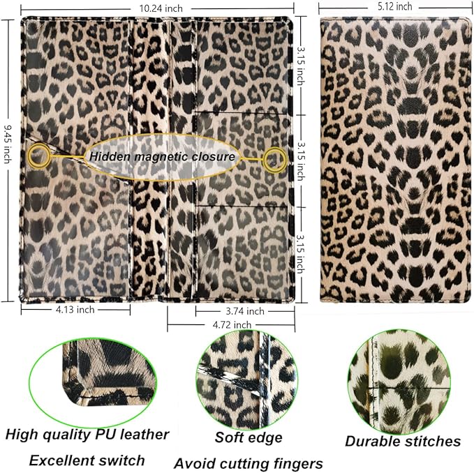 Premium Car Registration and Insurance Holder,Registration Insurance Card Holder of Leopard Print PU Leather Looks Stylish and Special,Glove Box Organizer Makes Your Documents In Order.