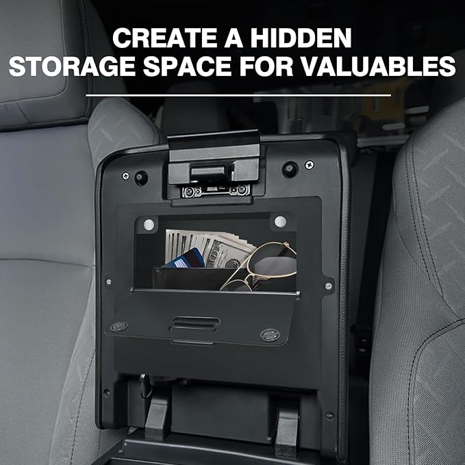 Muslogy Center Console Organizer Compatible with 2024 2025 Toyota Tacoma 4th Gen Accessories Interior Storage Box Insert Tray Phone Pocket(Dash Tray for 8-inch Screen+Console Organizer+Hidden Box)