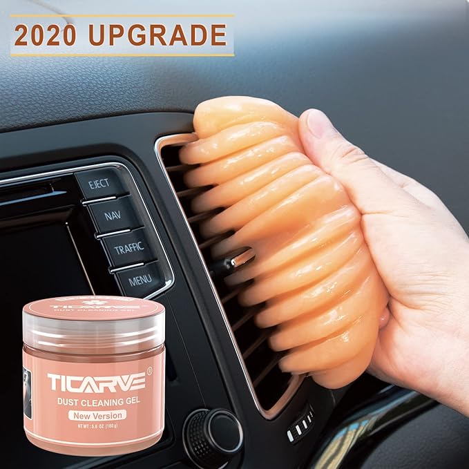 TICARVE Cleaning Gel for Car Detailing Putty Car Cleaning Putty Auto Detailing Gel Detail Tools for Car Interior Cleaner Car Cleaning Kit Automotive Car Cleaner Orange Yellow