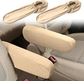 Smeyta 2PC Car Front Seat Armrest Covers,Universal Size Seat Arm Rest Cover,Flat Cloth Fabric Armrest Cover,Car Interior Accessories(Beige,1Pair)