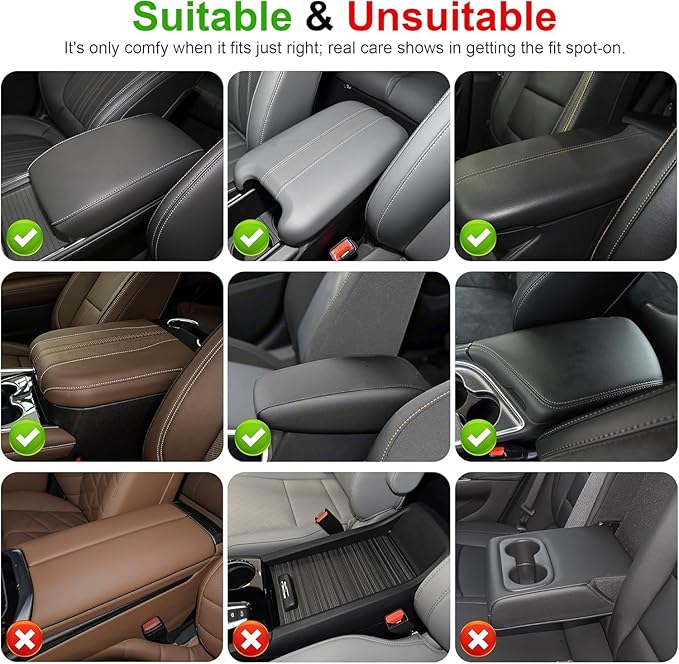 Center Console Cover Fit for RDX: Upgraded Diamond Auto Middle Console Cover - Crystal Rhinestone Armrest Cover for Car with 2 Storage Bags,Anti-Scratch Auto Armrest Pad Accessory （Black
