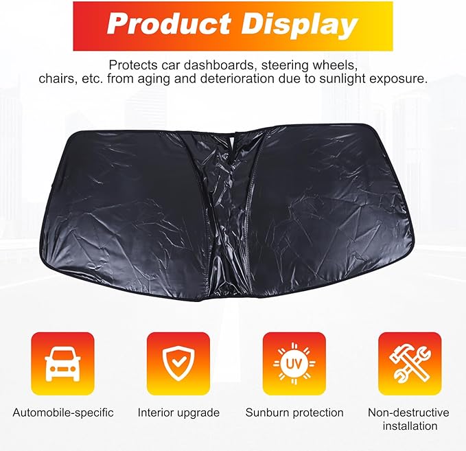 1 Pieces Car Sun Shade for Windshield,Sun Visor Front Windshield Sunshade,Foldable Windshield Cover Fits 2016 2017 and up, Compatible with Mazda MX5 (B)