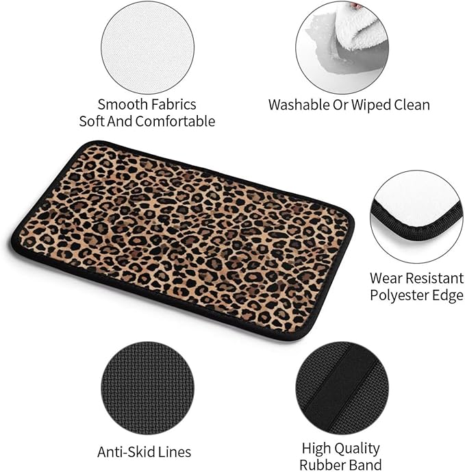 Car Center Console Cushion Pad Brown Leopard Cheetah Arm Rest Lid Cover Universal Armrest Seat Box Covers Protector Comfortable Cars Decor Accessories Fit for Most Vehicles SUV Truck Sedans