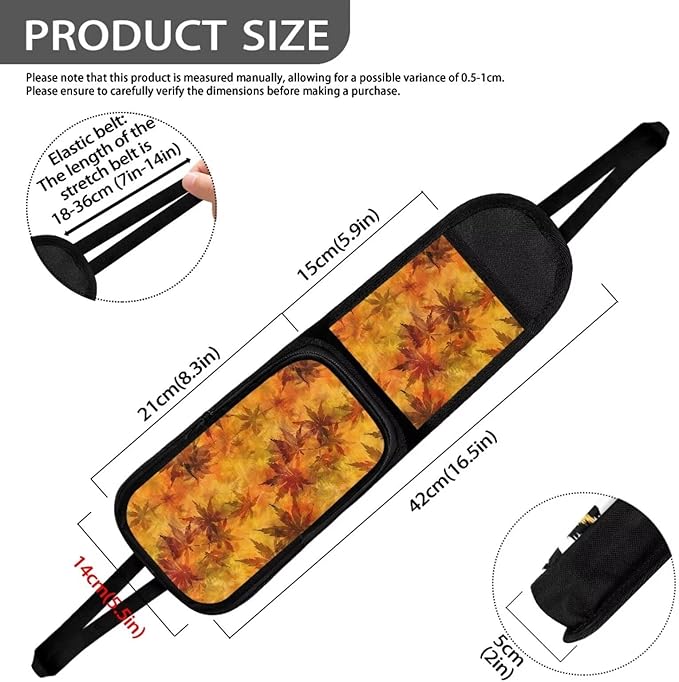 Thanksgiving Red Maple Car Seat Storage,Front Seat Side Hanging Bag with Zipper for Women Men Non Slip Car Seat Protector Auto Organizer Accessories