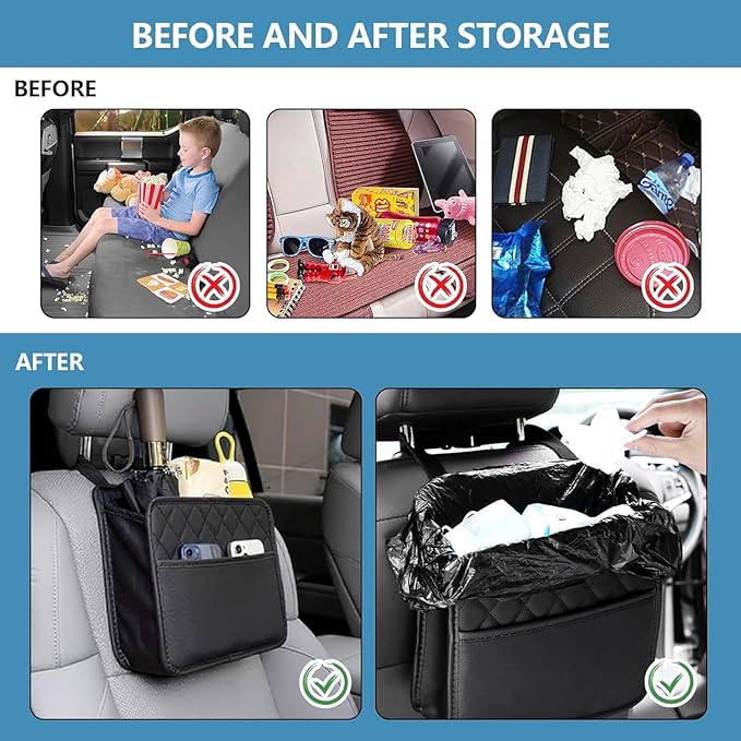 Car Seat Organizer for Toyota Corolla 2020-2026, Backseat Storage Bag PU Leather Hanging Holder Waterproof Travel Accessories