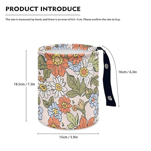Brosoneto Collapsible Portable Green Car Trash Can With Bags - Flowers & Leaves - Interior Universal