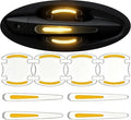 8pcs Clear Car Door Handle Scratch Protector，Clear-Transparent & 3D Carbon Fiber-Marking,Anti Scratch,Universal Auto Door Handle Anti Scratch Cover Guard (Yellow)