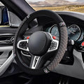 Bling Soft Leather Steering Wheel Cover, 15" Anti-Slip Sparkly Crystal Auto Elastic Steering Wheel Protector for Women Girl, Colorful Diamond Car Interior Accessory for Most Cars (Grey)