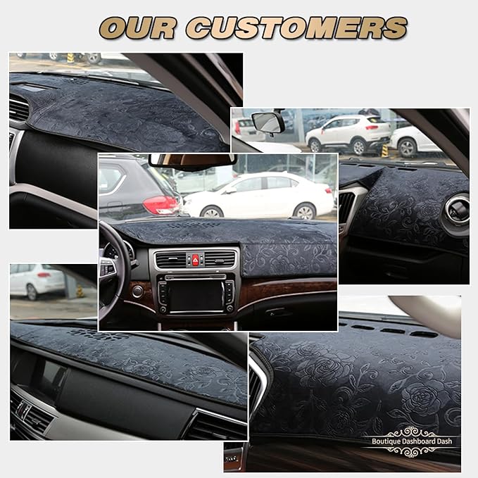 TUCAREST Dash Cover Fit for 20-24 to-yota Corolla/19 Corolla SE XSE 4-Door Hatchback Nonslip Dash Cover Mat Sunshade No-Glare Slip Pad Carpet Sunshield Protector (Without HUD) Flannel Black Embossed