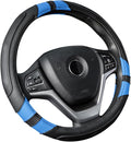 Achiou Blue Car Steering Wheel Cover Universal 15 inch with Grip Contours, Leather Auto for Men and Women Non-Slip Breathable Soft and Comfortable