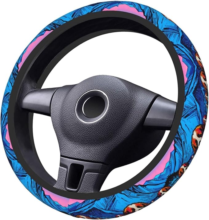 Old English Sheepdog Neoprene Steering Wheel Covers Women Men Car Accessories, Universal 15 Inch Fit Auto, Suvs, Truck