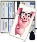 Car Document Holder with Magnetic Shut, Car Registration and Insurance Card Holder, Vehicle Glove Box Organizer Documents, Driver License, Auto Paperwork Organizer Wallet, Pink Cute Pig Pattern