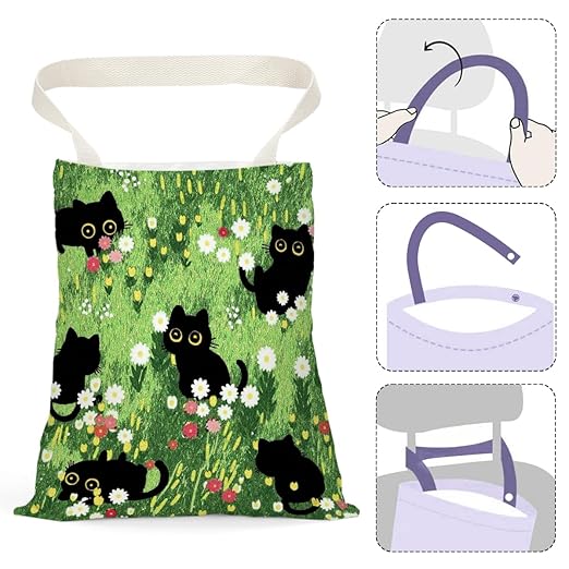 Pykfrhh Black Cat Car Trash Bag, Car Trash Bag Hanging, Waterproof Cars Back Seat Hanging Organizer and Storage Trash Bags for Vehicle Travelling Camping