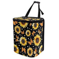 Sunflower Butterfly Car Trash Can Auto Garbage Bag with Lid Leak-Proof Car Storage Bag Garbage Bag Hanging for Headrest Portable Vehicle Backseat Organizer