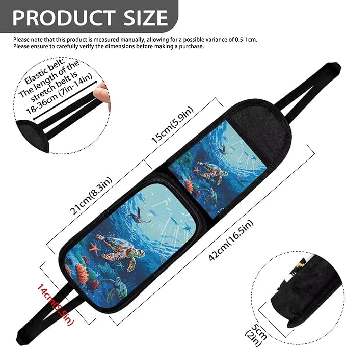 Sea Turtle Car Storage Bag Car Seat Side Hanging Bag Net Bag 2 Pocket Easy To Install Phone Wallet Small Object Storage,Suitable For Most Vehicles Truck Loading And Unloading
