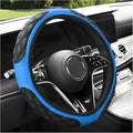 Car Steering Wheel Cover, 15 Inches Non-Slip Leather Car Steering Wheel Protector, Universal Steering Wheel Soft Cover Mats for Car Truck SUV, Interior Car Accessories (Blue)