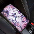 Suobstales Hummingbird Rose Flower Print Car Armrest Pad Soft Center Console Arm Rest Protector Cover Universal Car Interior Accessories Decoration