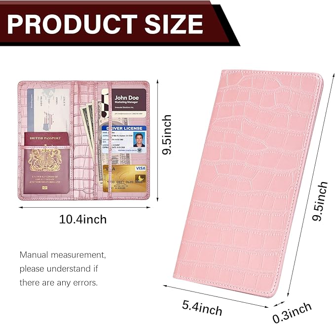 Car Registration and Insurance Holder, Pink Vehicle Glove Box Car Organizer with Magnetic Closure for Documents, Cards, License Car Organization, 1 Pack